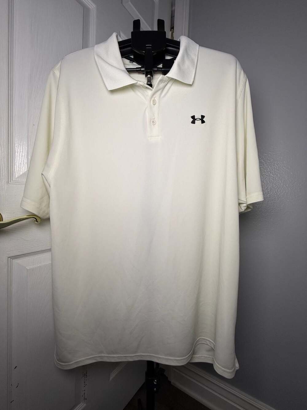 Under Armour HeatGear Polo Shirt Size 2XL White Loose Fit